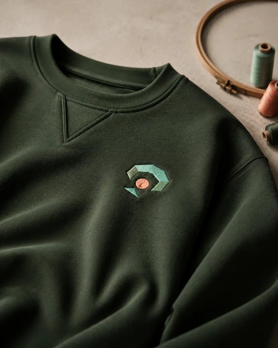 Bestickung eines Sweatshirts in der fulmand Produktion
