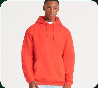 Kunde von fulmand trägt einen orangen Hoodie