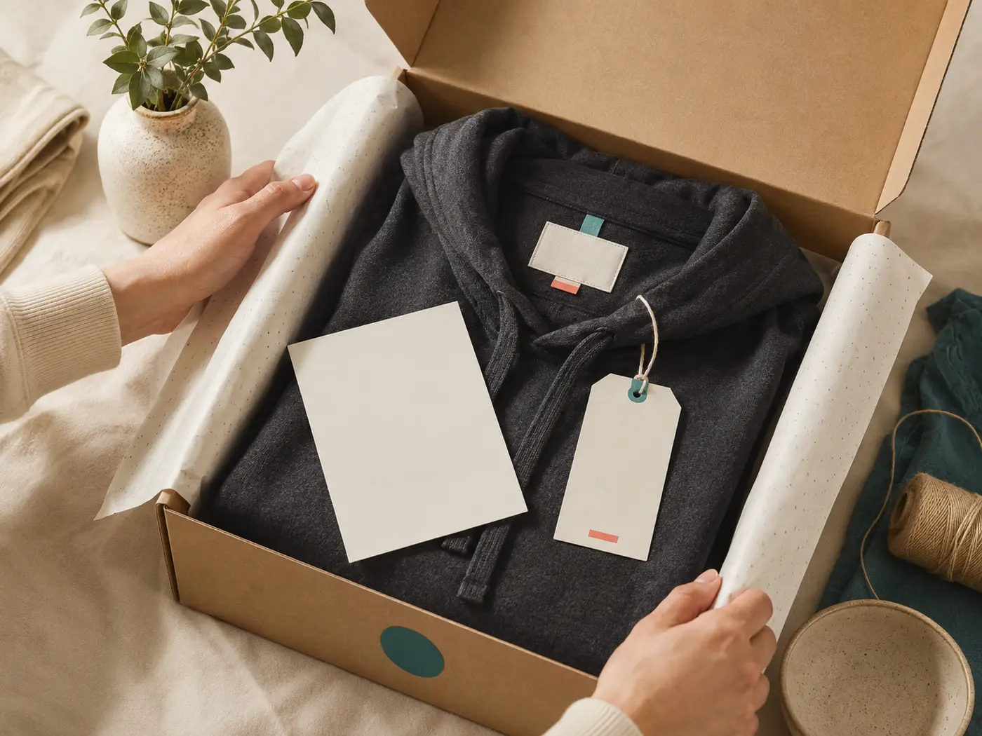 White-Label-Paket mit individuellem Label, Karte und Swing Tag